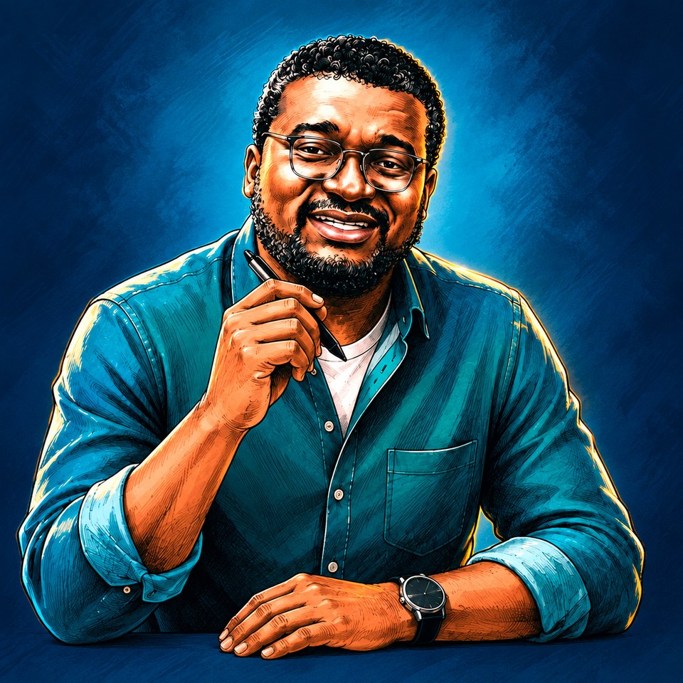 Illustrated portrait of Yvon Patrick Mamia